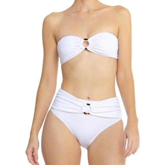 NWT CABANA DEL SOL Women's Light Blue Textured Belted Bikini Set Size Large - Picture 9 of 10